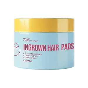 BASE LABORATORIES Ingrown Hair Treatment Pads with AHA & BHA, Razor Bumps