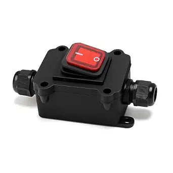 ANGSTROM Mini Electrical Connector Box, 2-Entry | IP68 Waterproof Cable Joiner with ON/Off Button (2way+Switch)