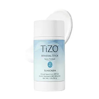 TiZO Mineral Stick SPF 45 | Non-Tinted | Water Resistant (80 minutes) | Broad Spectrum Sunscreen | UVA/UVB Protection | For all skin types | Easy On-the-Go Application | 1 oz / 30 g