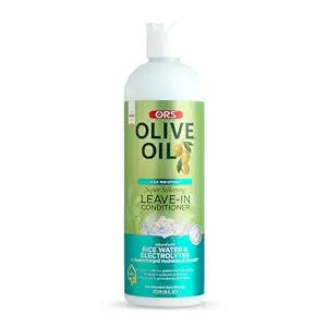 ORS Olive Oil Max Moisture Leave-In Conditioner with Rice Water and Electrolytes for Supercharged Hair Hydration 16.0 Ounces