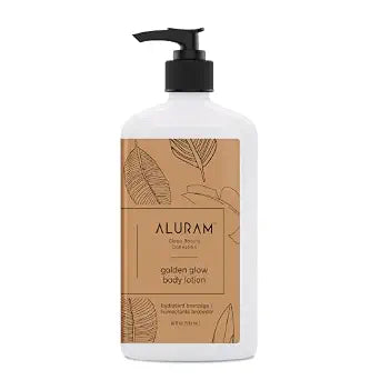 Aluram Golden Glow Body Lotion, Nourishing Radiance & Tone with Squalane & Watermelon Seed Oil, 18 Fl Oz