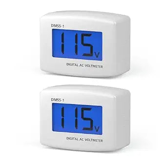 DROK Electric Voltage Testers 2pcs, AC 80-300V LCD Display Flat Plug Voltmeter Electrical Outlet Tester Plug in Digital Voltage Meter