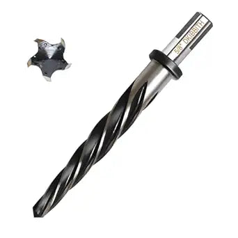 5/8 Bridge Construction Reamer Drill Bit, M2 HSS Taper Chucking Reamer for Steel Alloy Metal Wood Plastic, 1/2" Non-Slip Shank, 5-Spiral Flutes Car Reamer, to Align or Enlarge Holes, 16mm