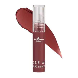 Italia Deluxe Pick 1 Mousse Matte Liquid Lipstick Comfortable Velvet Finish & Zipper Bag (190-11 : COGNAC, Full Size)