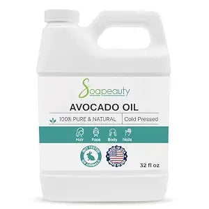 Soapeauty Avocado Oil for Skin & Hair - Cold Pressed - 100% Pure & Natural - Carrier Oil for Essential Oils - Massage Oil - 32 fl oz