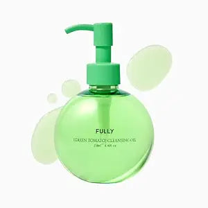 FULLY Green Tomato Pore Cleansing Oil, Daily Oil Cleanser with BHA & Green Tomato for Makeup Removal, Sebum Control, Blackhead Removal for Sensitive Skin, Vegan Korean Skincare, 8.45 fl.oz