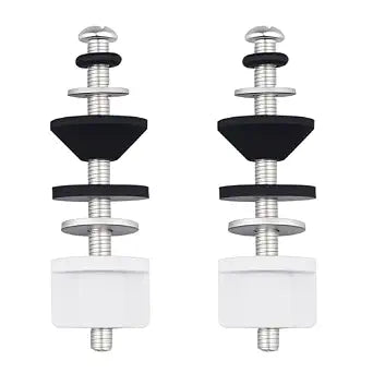 Universal Toilet Tank Bolts Replacement Kit  2 Sets Heavy Duty Stainless Steel Toilet Seat Bolts with Rubber Washers, Long Plastic Nuts, Rust-Resistant