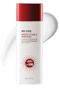 RE:CIPE Infinite UV Shield Sunscreen - Revitalizing & Moisturizing Face Sunscreen with SPF 100 Broad Spectrum - No White Cast Lightweight Dry-Touch Lotion for All Skin Types - Korean Skin Care 1.69 oz