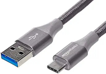 Amazon Basics USB-A to USB-C Fast Charger Cable, Nylon Braided, USB 3.1 Gen 1, 5Gbps High-Speed for Apple iPhone 16/15, iPad, Samsung Galaxy, Tablets, Laptops, 6 Foot, Dark Gray
