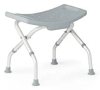 Medline Folding Shower Chair Without Back, Bath Chair Supports up to 250 lbs, Gray