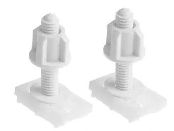 2Pcs White Plastic Toilet Seat Screws and Nuts with Washers, Hinge Bolts Screws Hinges Replacement Parts for Mounting Toilet Seats Toilet Lid, Toilet Seats, Toilets and Toilet Parts, Bathroom Fixtures