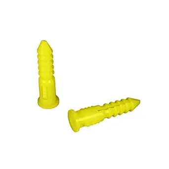 CONFAST 3/16" x 1" #8-10 Yellow Plastic Ribbed Drywall Anchor, 100/Bag