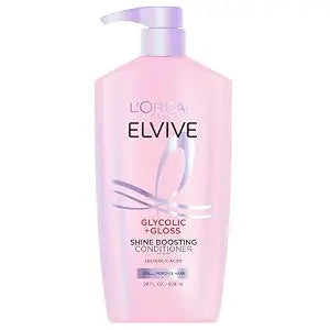L'Oreal Paris Elvive Glycolic + Gloss Shine Boosting Conditioner, Cleanses and Smooths Dull, Porous Hair Into High-Shine, Glossy Hair, 28 Fl Oz