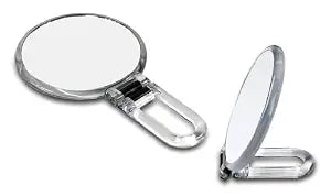 Danielle Creations 5.5-Inch Folding 2-Sided Hand Mirror, 10x Magnification, Acrylic
