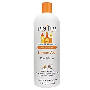 Fairy Tales Sun & Swim Lemon-Aid Kids Conditioner - After Pool & Beach Hair Conditioner - Replenishes Moisture, Softens & Detangles After Chlorine, Salt & Sun - Citrus Scent - 32 oz