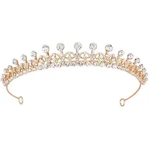 Tiaras for Women, Elegant Princess Crown, Lightweight Small Tiara for Girls, Prom Queen Gold Tiara, Birthday Bride Wedding Bachelorette Party Tiaras and Crowns