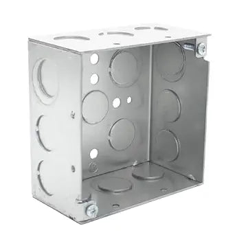 4" Square Electrical Box, 2-1/8 in Deep, Pack of 1