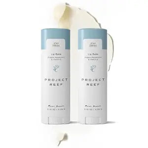 Project Reef Herbal Peppermint Lip Balm Hydrating Lip Care, 0.15 oz, 2 Pack