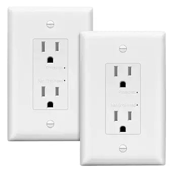 LIDER Surge Protector Receptacle, Tamper-Resistant, 15A, UL Listed, 2-Pack