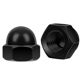#8-32 Acorn Cap Nuts, 30 PCS Black Coating Acorn Dome Cap Nuts, Hex Drive, Stainless Steel 304