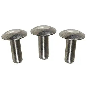 Metal Magery 3/16" Diameter X 3/8" Length Solid Aluminum Brazier Head Rivets, Pack of 100