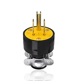 1PCS Extension Cord End Electrical Replacement Plug NEMA 5-15P 15A 125V 2Pole 3Wire Black Shell Industrial Grade 3-Prong Male Straight Blade Grounding Type