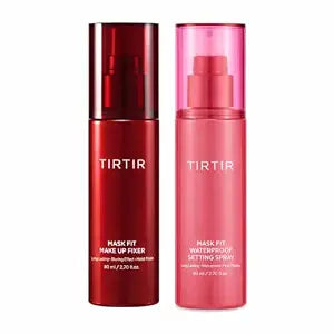 TIRTIR Setting Spray Duo Bundle ï¿½ï¿½ï¿½ï¿½ï¿½ï¿½ï¿½ï¿½ï¿½ Mask Fit Make Up Fixer + Waterproof Setting Spray ï¿½ï¿½ï¿½ï¿½ï¿½ï¿½ï¿½ï¿½ï¿½ 24H Long Lasting Transfer Resistant, Sw