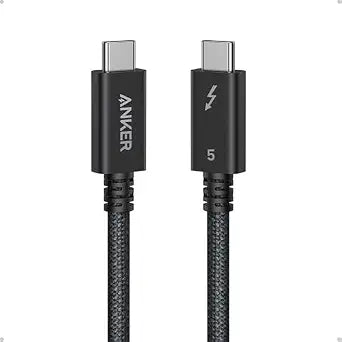 Anker Prime Thunderbolt 5 Cable, 1.7ft USB-C to USB-C Cable, 240W Charging