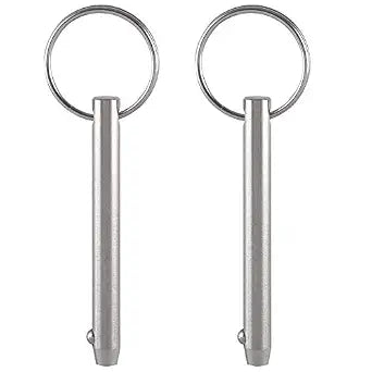 2 Pack Quick Release Pins, Diameter 5/16"(8mm), Usable Length: 2-1/4"(57mm), Full 316 Stainless Steel, Bimini Top Pin, Marine Hardware, All Parts are Made of 316 Stainless Steel