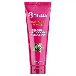 Mielle Organics Babassu & Mint Brazilian Curly Cocktail Curl Cream - Curl Defining, Hair Styling Cream for Textured Hair - Locks in Moisture, Boosts Definition & Softens Textured Hair, 7.5 Ounce