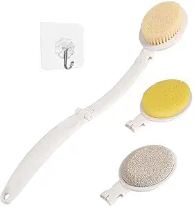 LFJ 19" Long Handle Shower Sponge Brush Set