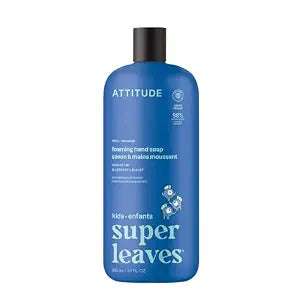 ATTITUDE Foaming Hand Soap for Kids, 3X Refill, Blueberry, 30 oz