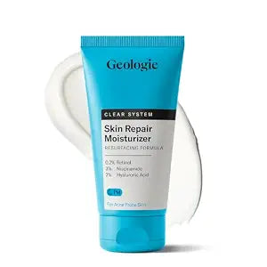 Geologie Skin Repair Moisturizer Face Cream | Clear System Retinol Resurfacing Formula | For Blemish Prone Skin with Niacinamide & Hyaluronic Acid | 60 ML