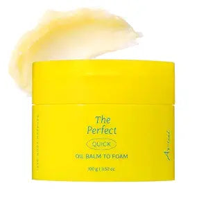 Ariul The Perfect Quick Oil Balm to Foam Cleanser ï¿½ï¿½ï¿½ 3-in-1 Makeup Remover Cleansing Balm, Deep Pore Cleanser with Jojoba, Sunflower & Almond Oils, Korean Facial Cleanser (100g / 3.