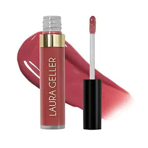 LAURA GELLER NEW YORK Color Luster Lip Gloss - Rhubarb Crumble | Non-Sticky Lip Gloss Treatment with Sheer High-Shine Color