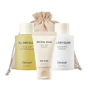 Demaf Cleansing Trial Kit, Oil, Milk, Rice Cleansers, 3 Piece