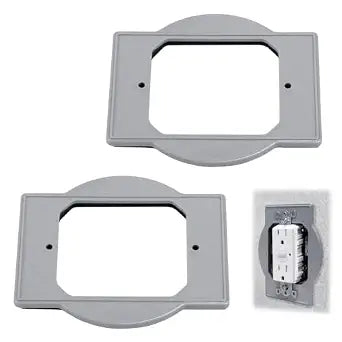 Plastic Round Box Adapter Compatible with TayMac, Single Gang, 2 Pack