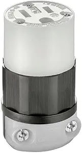 Leviton Straight Blade Connector, 15 Amp, 125 Volt, Industrial Grade, 5269-C, Black & White