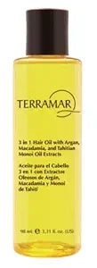 Terramar 3 in 1 Hair Oil (98ml / 3.31 fl Oz) - with Argan, Macadamia, Monoi - Nourishes, Smooths Frizz, Adds Shine, Lightweight for All Hair