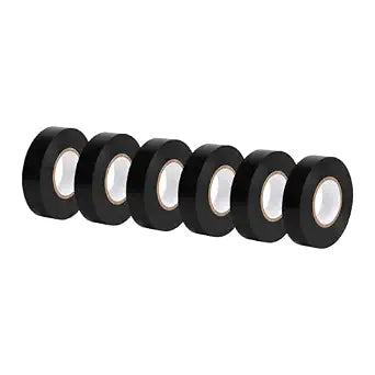 Amazon Basics Electrical Adhesive Tape, Insulating with Strong Adhesive, for Home DIY, Repairs, Electrical, Automotive and Equipment, 3/4" x 60', Black, 6-Pack