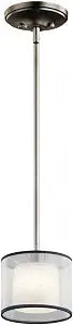 Kichler 43152AP One Light Mini Pendant, Antique Pewter