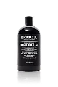 Brickell Men's Rapid Wash, 3 in 1 Body Wash Gel for Men, With Aloe, Vitamin E, and Jojoba Oil, 16 Ounce, Fresh Mint Scent