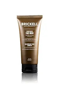 Brickell Men's Products Face Wash for Men – Clarifying Gel Facial Cleanser, Mens Face Wash for Oily Skin, With Aloe, Geranium & Coconut, 3.4 oz, Scented