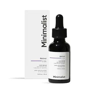 Minimalist Retinol 0.3% Face Serum With Squalane & Bakuchiol for Anti Aging | Reduce Fine Lines & Wrinkles | For Women & Men | 1 Fl Oz / 30 ml