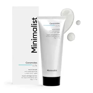 Minimalist 0.3% Ceramide Madecassoside Face Moisturizer for Oily skin & Barrier Repair | With Ursolic Acid | For Women & Men | 1.7 Oz / 50 gm