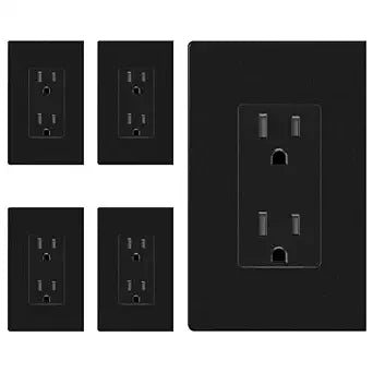 ENERLITES Decorator Outlet 5 Pack, 15A Standard Electrical Wall Receptacle