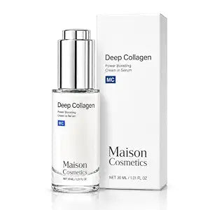 Maison Cosmetics Deep Collagen Volufiline Serum for Face, Korean Plumping & Firming Facial Serum with Hydrolyzed Collagen, Sodium Hyaluronate & Vitamin E, Hydrating Serum for Mature & Dry Skin