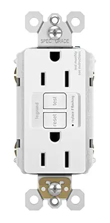 Legrand Radiant 15 Amp GFCI Decorator Duplex Outlet White 1 Pack
