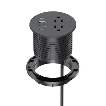 3 Inch Desk Power Grommet 65W USB C Fast Charging for Home&Office Black
