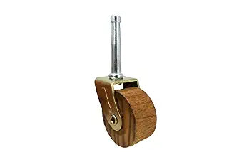 Shepherd Hardware 9051 1-5/8-Inch Designer Stem Casters, Wood Wheel, 5/16-Inch Stem Diameter, Brown, 2-Pack